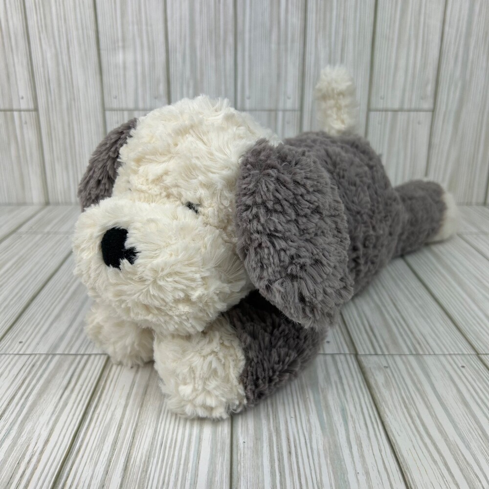Jellycat London Tumblie Sheep Dog Grey & White Puppy Plush Stuffed Animal HTF.
